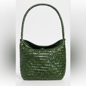 madewell green woven shoulder bag